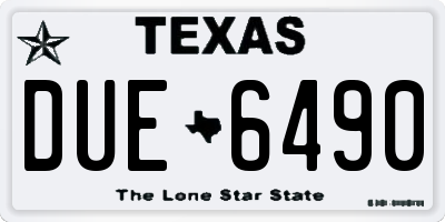 TX license plate DUE6490