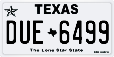 TX license plate DUE6499