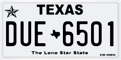 TX license plate DUE6501