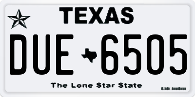 TX license plate DUE6505