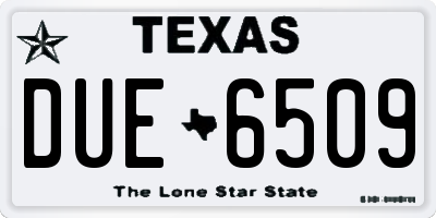TX license plate DUE6509