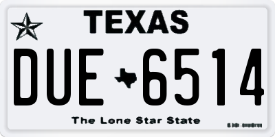 TX license plate DUE6514