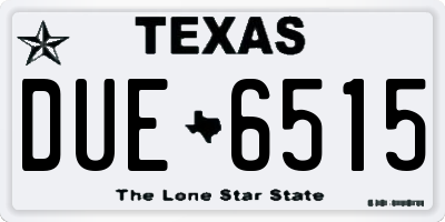TX license plate DUE6515