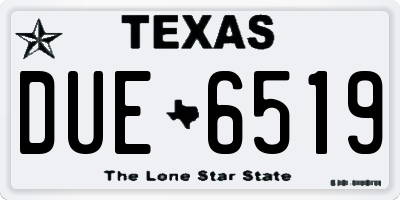 TX license plate DUE6519