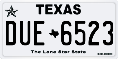 TX license plate DUE6523
