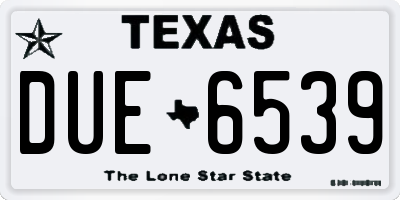 TX license plate DUE6539