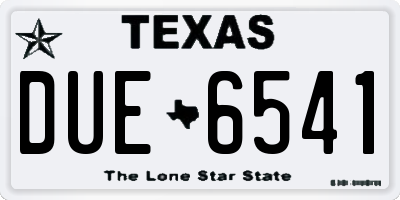 TX license plate DUE6541