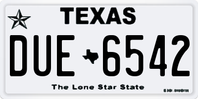 TX license plate DUE6542
