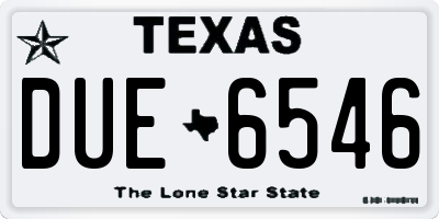 TX license plate DUE6546