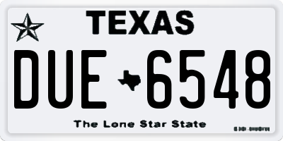 TX license plate DUE6548