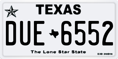 TX license plate DUE6552