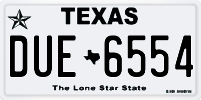 TX license plate DUE6554