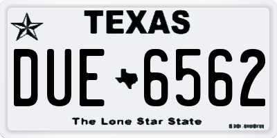 TX license plate DUE6562