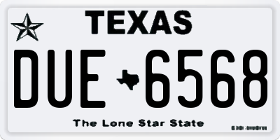 TX license plate DUE6568