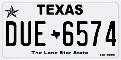 TX license plate DUE6574