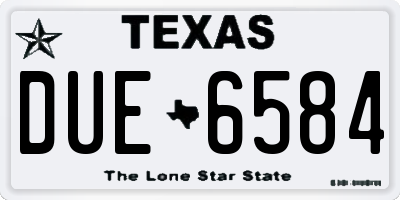 TX license plate DUE6584