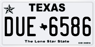 TX license plate DUE6586