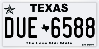 TX license plate DUE6588