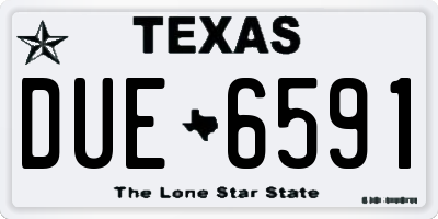 TX license plate DUE6591