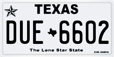 TX license plate DUE6602