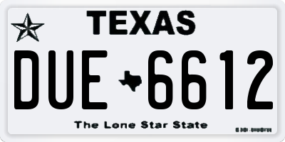 TX license plate DUE6612