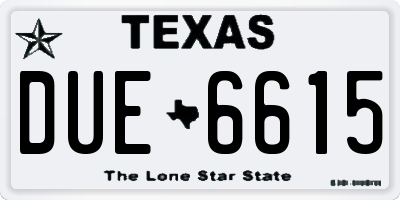 TX license plate DUE6615