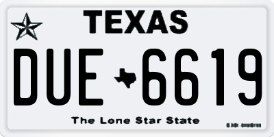 TX license plate DUE6619