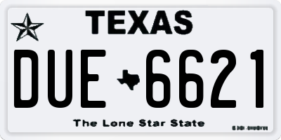 TX license plate DUE6621