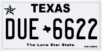 TX license plate DUE6622