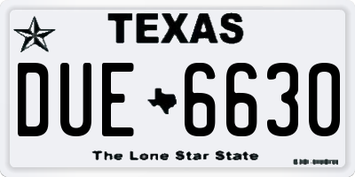 TX license plate DUE6630