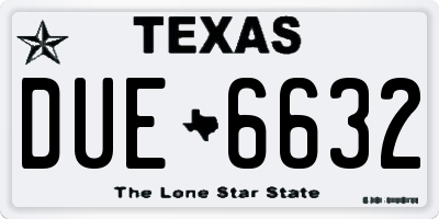 TX license plate DUE6632