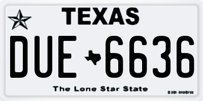TX license plate DUE6636