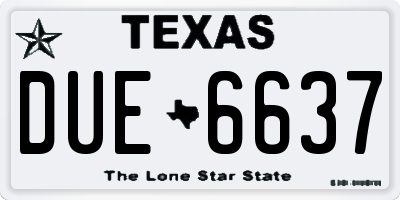 TX license plate DUE6637
