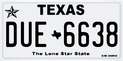 TX license plate DUE6638