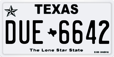 TX license plate DUE6642