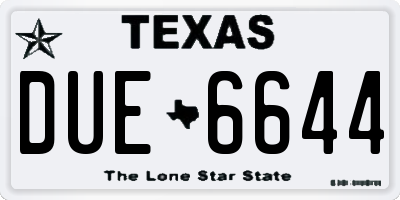 TX license plate DUE6644