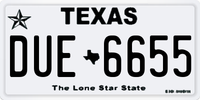 TX license plate DUE6655