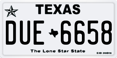 TX license plate DUE6658