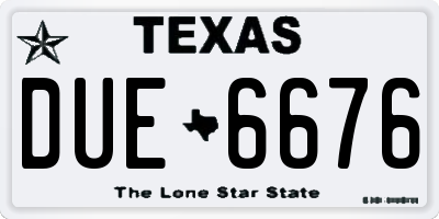 TX license plate DUE6676