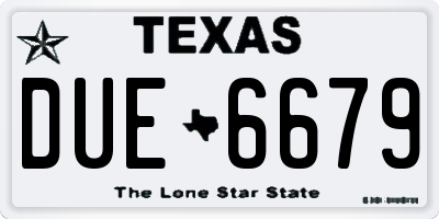 TX license plate DUE6679
