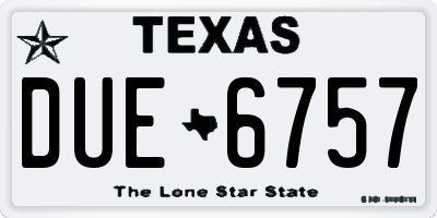 TX license plate DUE6757