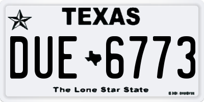 TX license plate DUE6773