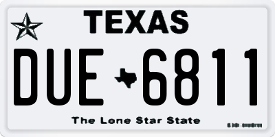 TX license plate DUE6811