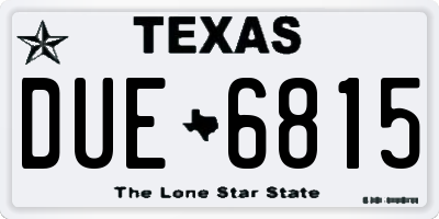 TX license plate DUE6815