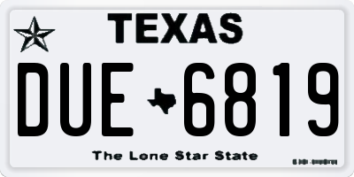 TX license plate DUE6819