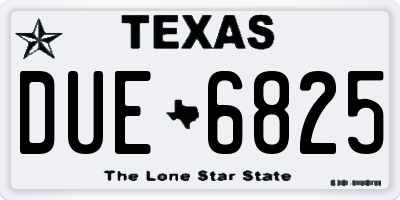TX license plate DUE6825