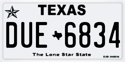 TX license plate DUE6834
