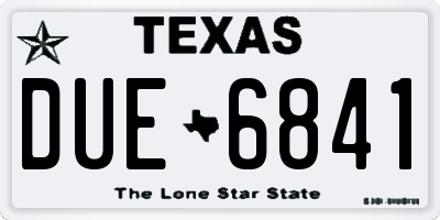 TX license plate DUE6841
