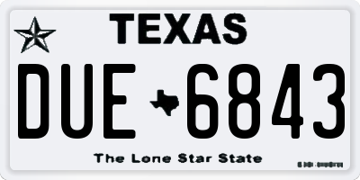TX license plate DUE6843