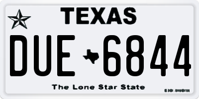 TX license plate DUE6844